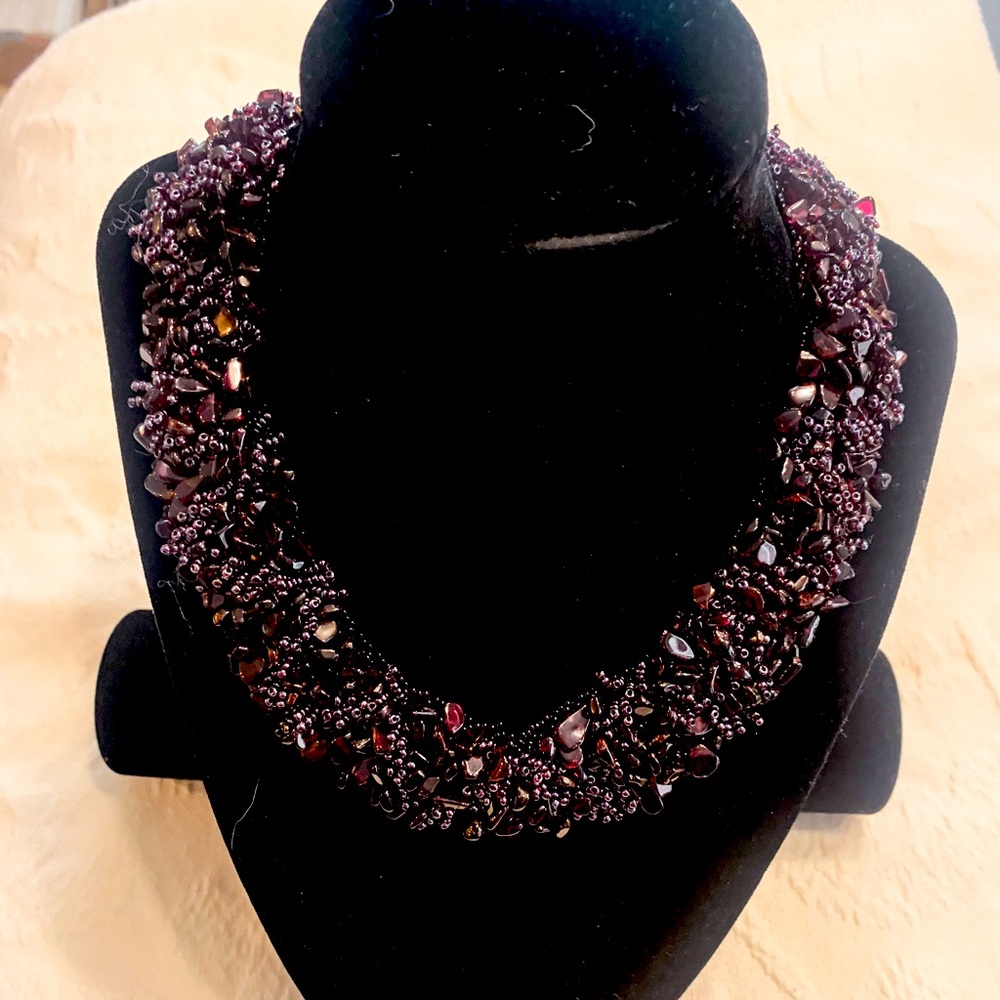 Gorgeous handcrafted, beaded collar necklace